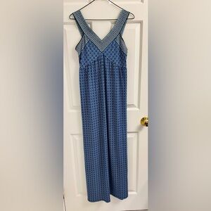 Max Studio Blue Geometric Patterned Maxi Dress